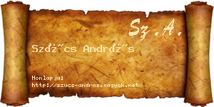 Szűcs András névjegykártya